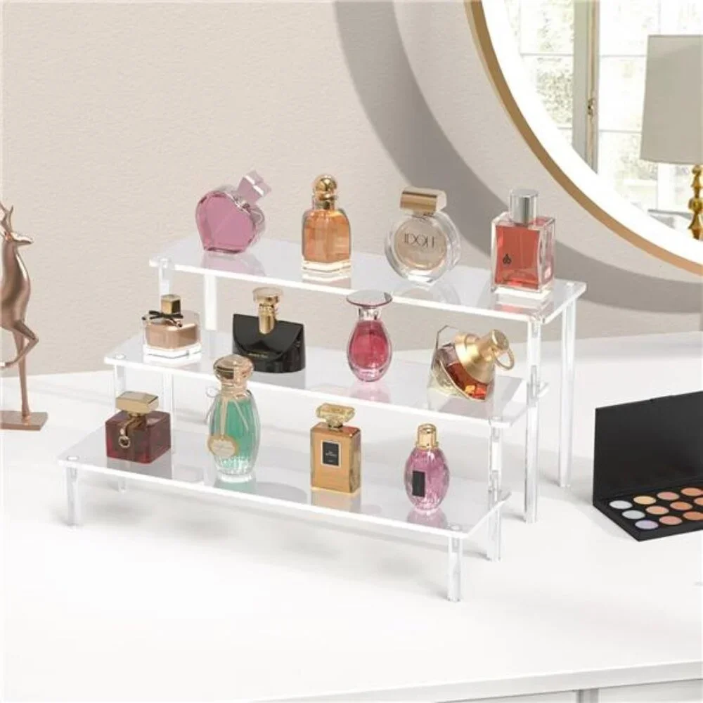 Acrylic Display Risers, 3 Tier Perfume Organizer Stand